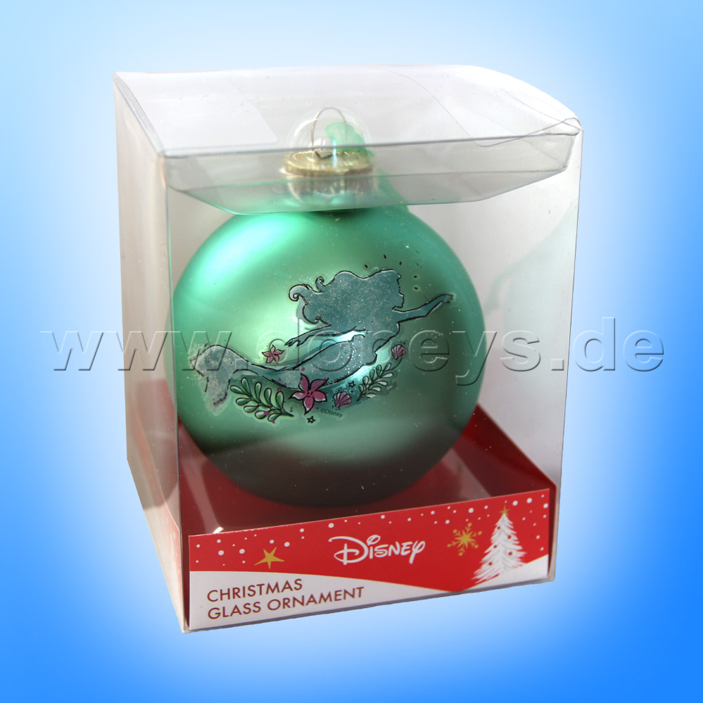 Kurt S. Adler - Disney Prinzessin "Arielle Silhouette" Weihnachtsbaumkugel / Glaskugel in Grün DN01006-C