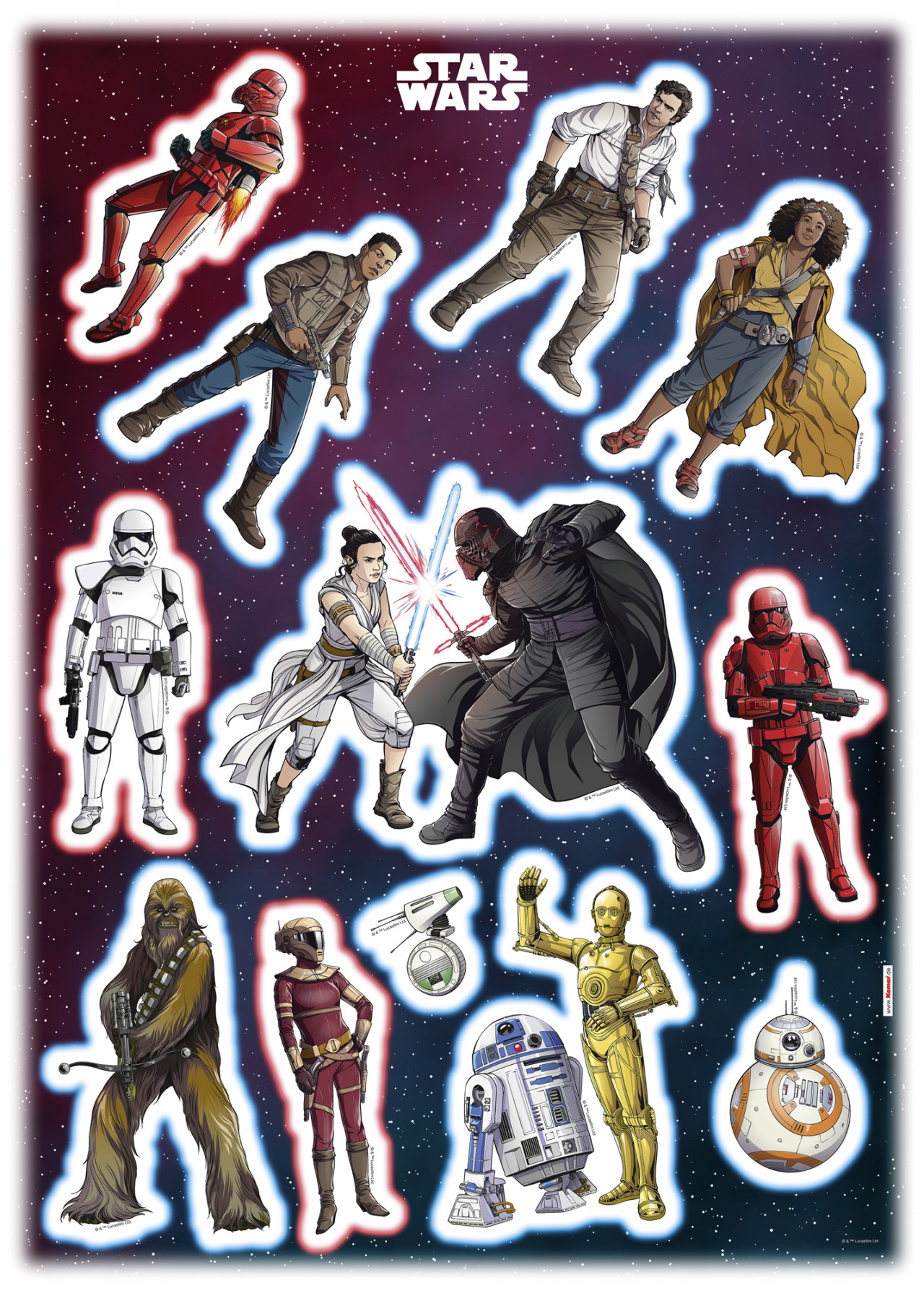 Star Wars Wandsticker / Wandaufkleber "Star Wars Heroes Villains" 50cm x 70cm
