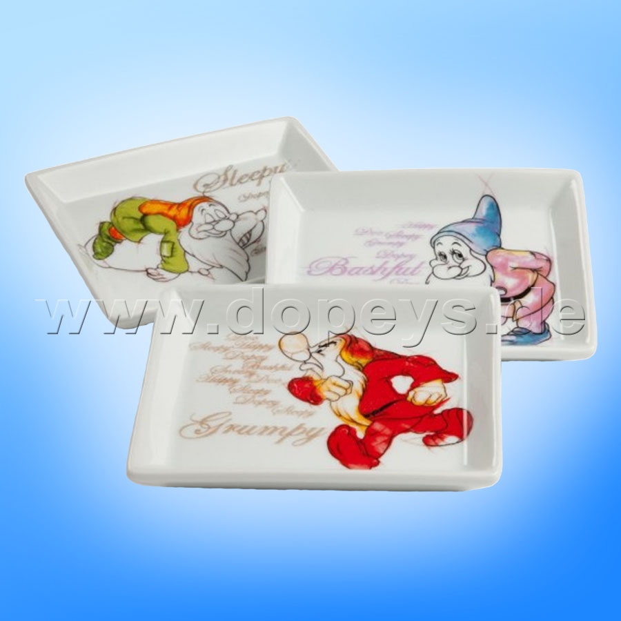 Disney Seifenschale / Porzellan-Schale 7 Zwerge "Brummbär" im italienischen Design PWS95R/BR