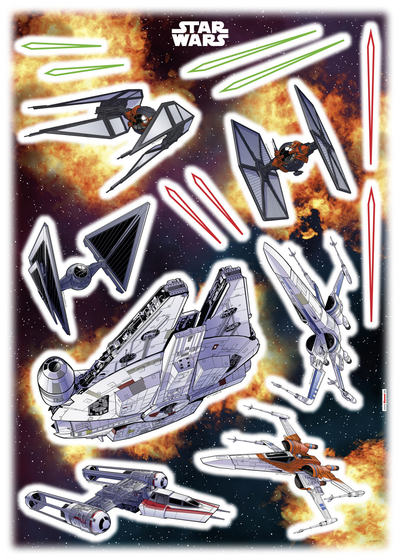 Star Wars Wandsticker / Wandaufkleber "Star Wars Spaceship" 50cm x 70cm