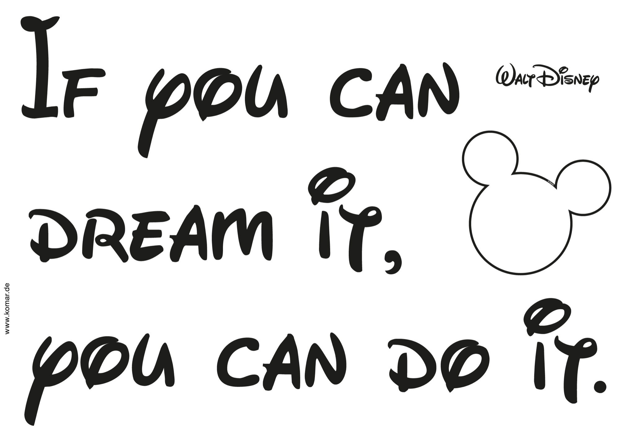 Disney Wandsticker / Wandaufkleber Mickey Maus "You can do it"