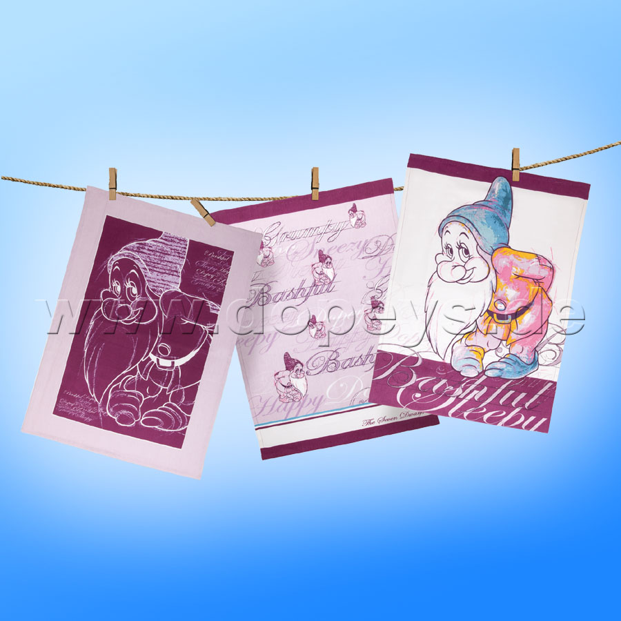 Disney Dish Cloths "Bashful" in Italian Design, 3 Piece Set
