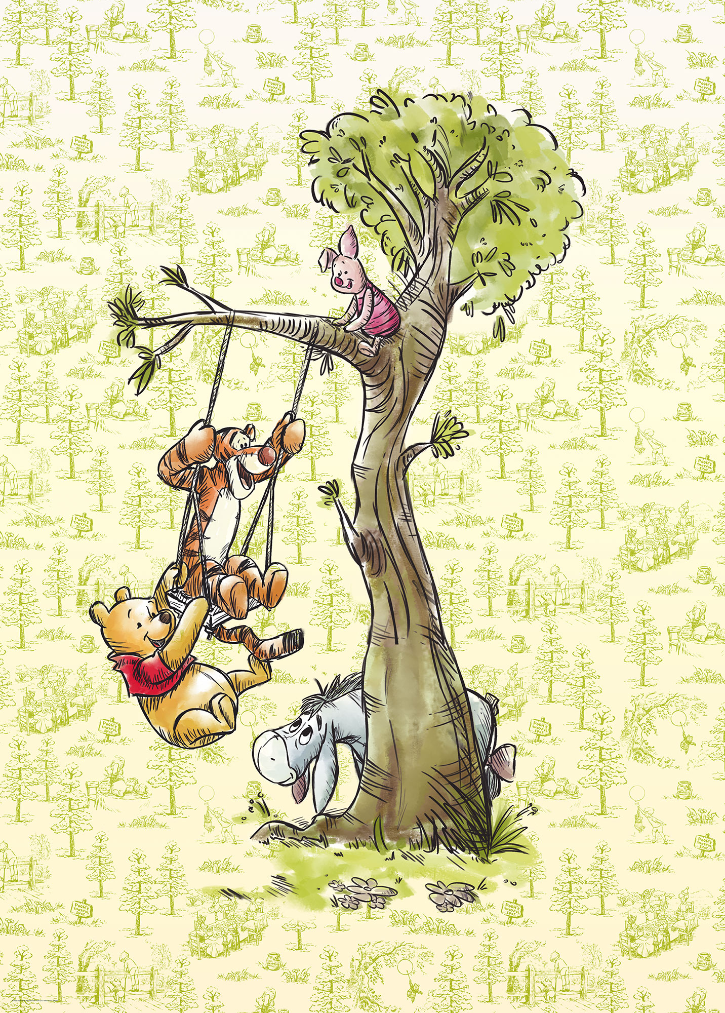 Disney Vlies Fototapete Winnie Puuh "Winnie Pooh In The Wood"