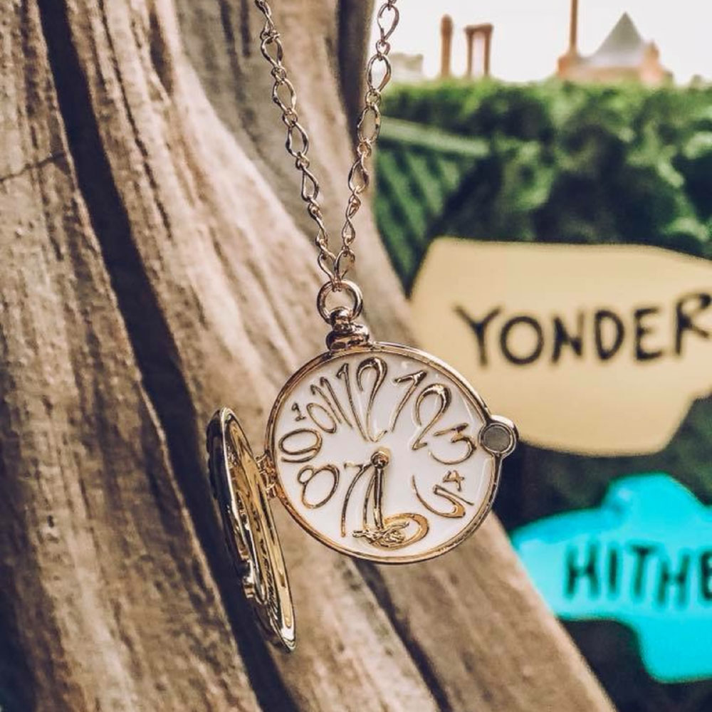 Disney Necklace - Pocket Watch Medallion (Alice in Wonderland) in Gold from Couture Kingdom 12100321