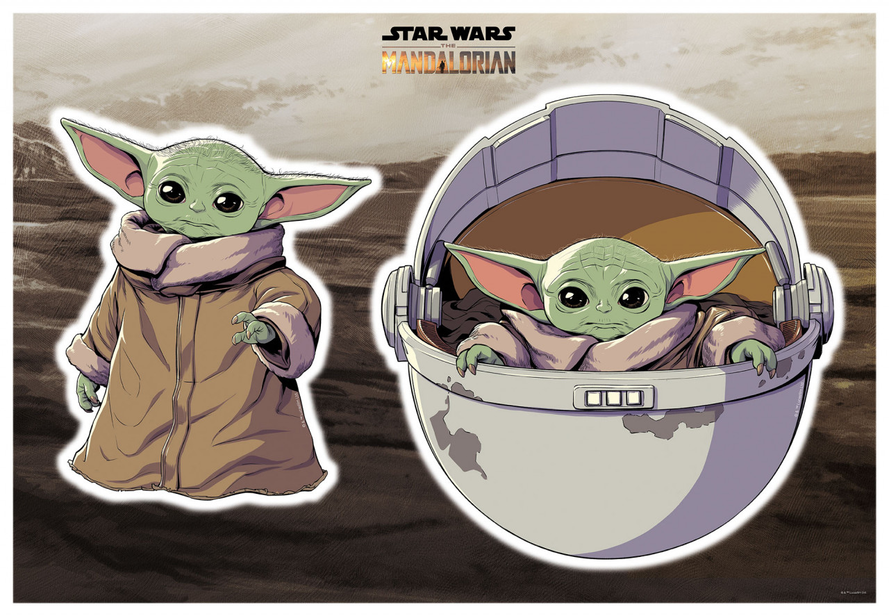 Star Wars Wandsticker / Wandaufkleber "Mandalorian Yoda The Child" 50cm x 70cm