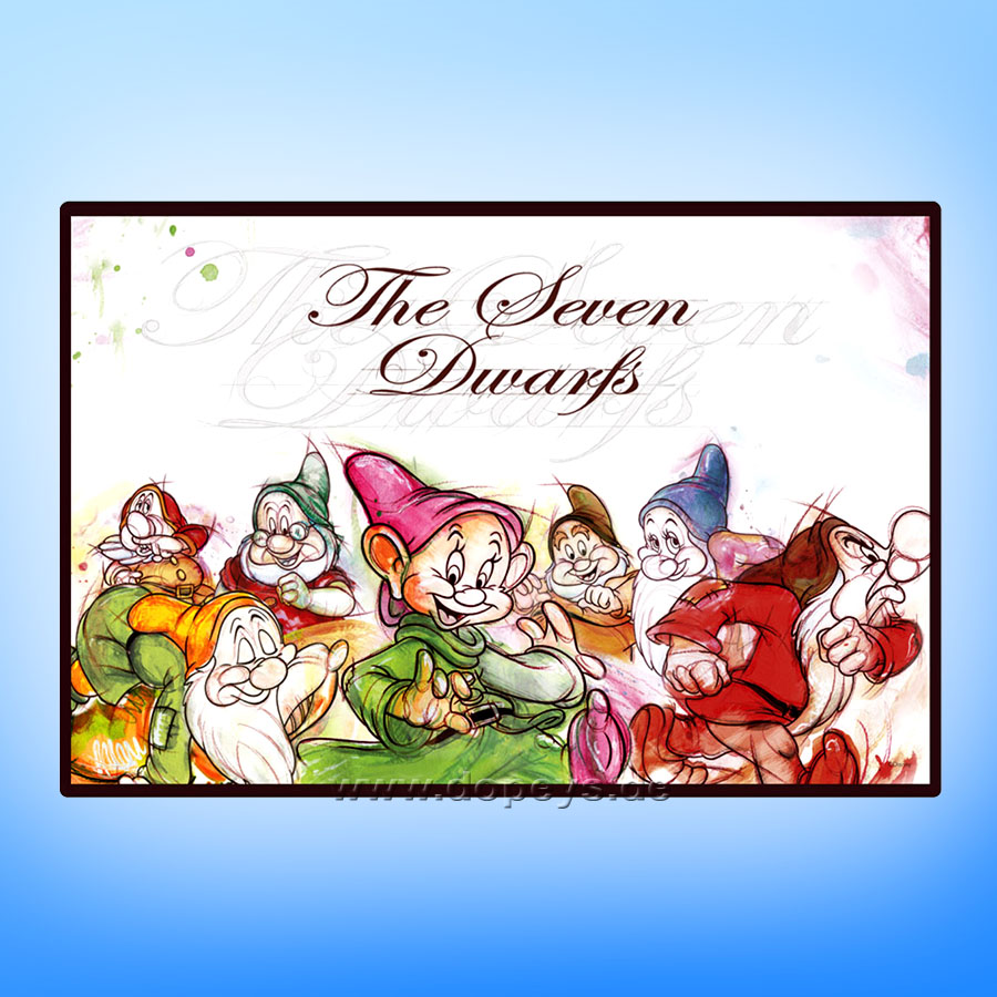 Disney Geschenkset Cappuccino Tasse / Frühstücktasse mit Platzdeckchen "Die sieben Zwerge" im italienischen Design 133013