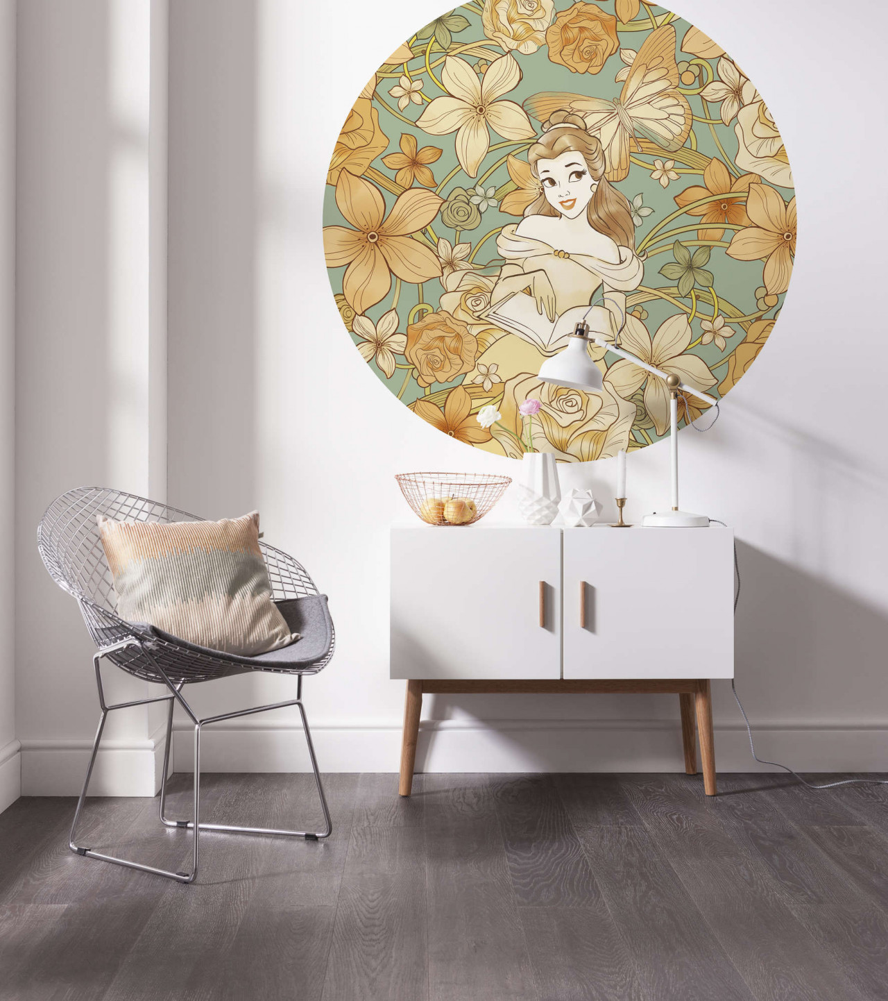 Disney Wandsticker / Wandaufkleber Die Schöne und das Biest "Belle Spirit of Autumn" rund 125cm x 125cm