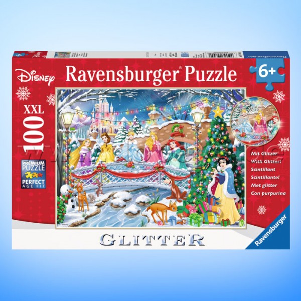 Disney Glitzer-Puzzle "Die Prinzessinnen feiern Weihnachten" von Ravensburger 10794