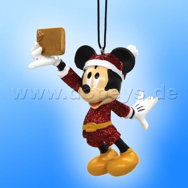 Kurt S. Adler - Disney "Festive Selfie" Mickey mit Handy - Weihnachtsbaumanhänger / Ornament DN37057