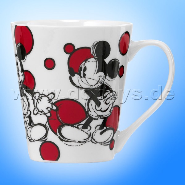 Disney Kaffeetasse Mickey rote Punkte im italienischen Design