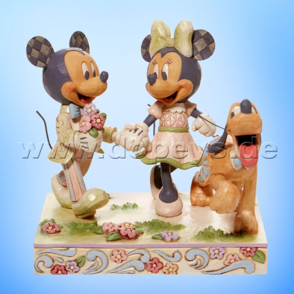 Disney Traditions - Springtime Stroll (Mickey, Minnie & Pluto White Woodland) von Jim Shore 6010101