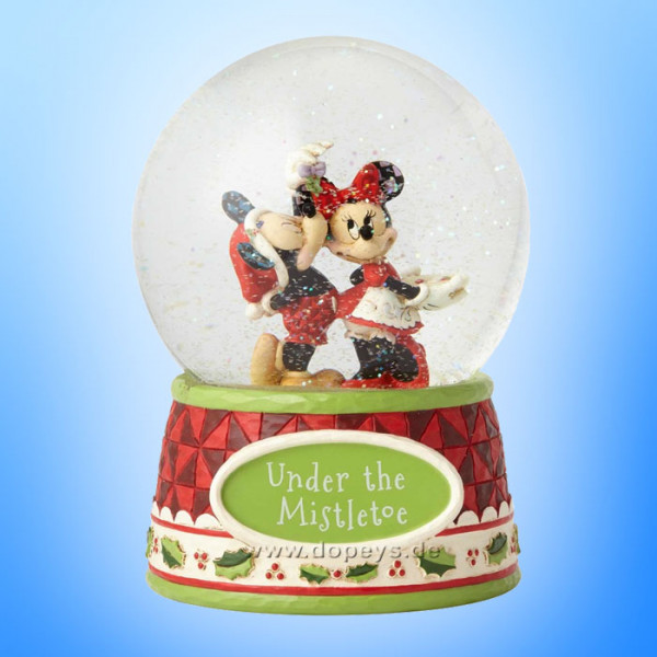 Disney Traditions / Jim Shore Figur von Enesco "Under The Mistletoe (Mickey Maus & Minnie Maus Schneekugel)" 4060275