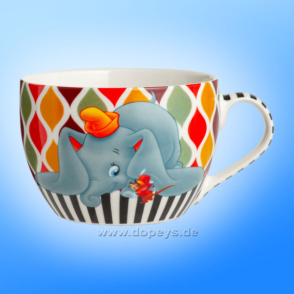 Große Disney Frühstückstasse / Cappuccino Tasse - Tales "Dumbo" im italienischen Design 102003