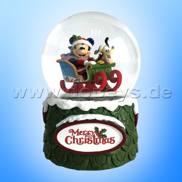 Disney Traditions - Mickey & Pluto Schneekugel Spieluhr 120mm von Jim Shore 6009581