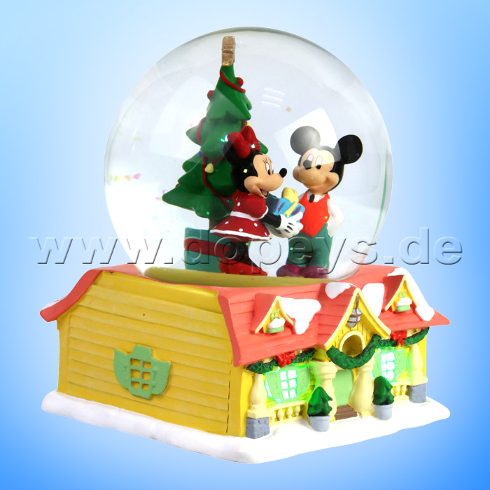 Disney Enesco Schneekugel Mickey & Minnie Weihnachten mit Licht 6007135 