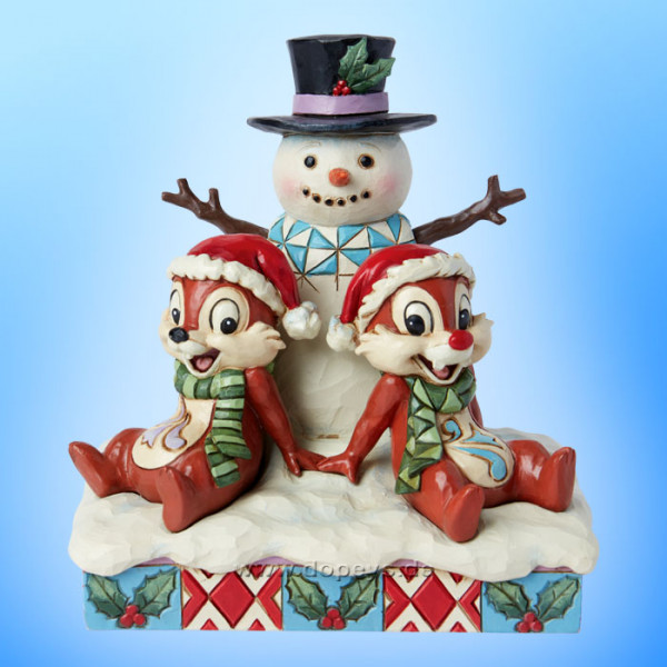 Disney Traditions Figur - Chip & Chap mit Schneemann (Snow Much Fun) von Jim Shore 6015006