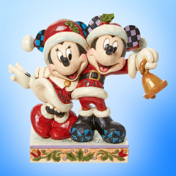 Disney Traditions Figur - Mickey & Minnie Maus als Weihnachtsmann (Jingle Bell) von Jim Shore 6013058