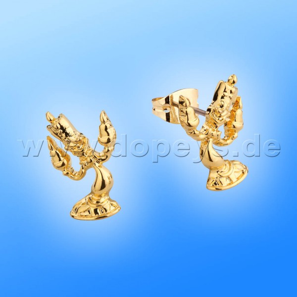 Disney Stud Earrings - Lumiere (Beauty and the Beast) in Gold from Couture Kingdom 12100421