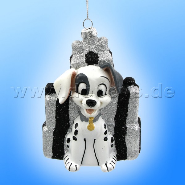 Kurt S. Adler - Disney "Patch mit Weihnachtsgeschenken" 101 Dalmatiner Weihnachtsanhänger aus Glas Ornament DN33019