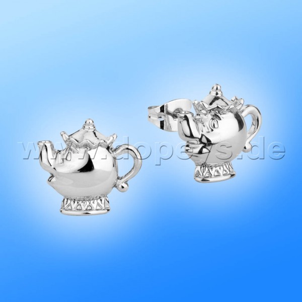 Disney Ohrstecker - Madame Pottine (Die Schöne und das Biest) in Weißgold von Couture Kingdom 12100481