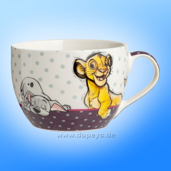 Große Disney Frühstückstasse / Cappuccino Tasse - Tales "Disney Tierhelden" im italienischen Design 102002