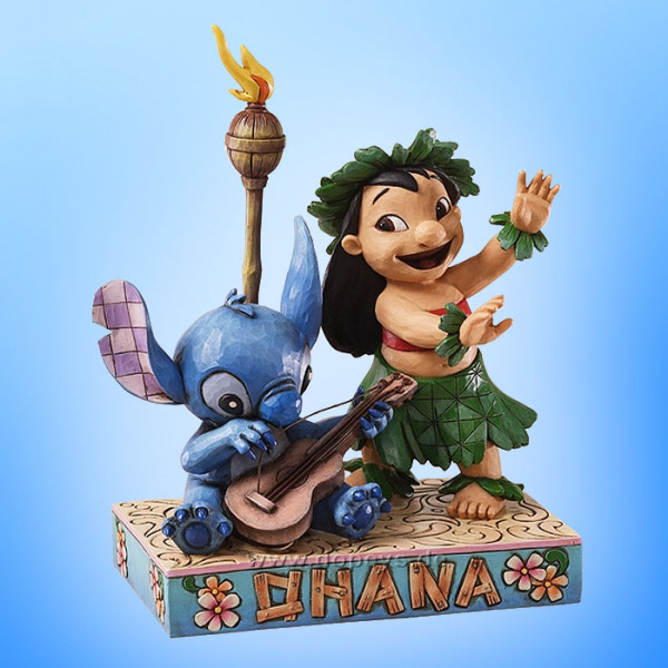 Disney Traditions Figur - Lilo & Stitch mit Gitarre und Fackel (Ohana Means Family) von Jim Shore 4027136