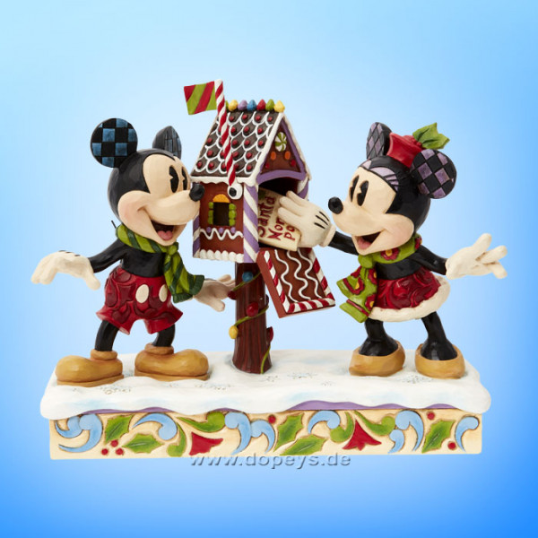 Disney Traditions Figur - Mickey & Minnie Maus mit Weihnachtspost (Letters For Santa) von Jim Shore 6015001