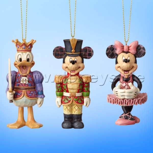Disney Traditions - "Mickey, Minnie & Donald Nussknacker" Ornament Baumanhänger 3 Stück im Set von Jim Shore 6000957