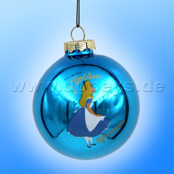 Kurt S. Adler - Disney "Alice im Wunderland" Weihnachtsbaumkugel / Glaskugel in Blau DN34001