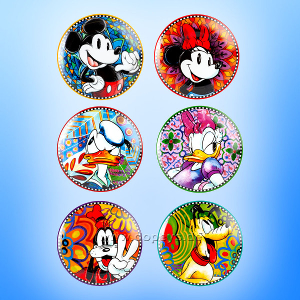 Disney Dessert-Teller / Kuchenteller "Mickey & Freunde" Forever & Ever 6 Stück im Set im italienischen Design 103008