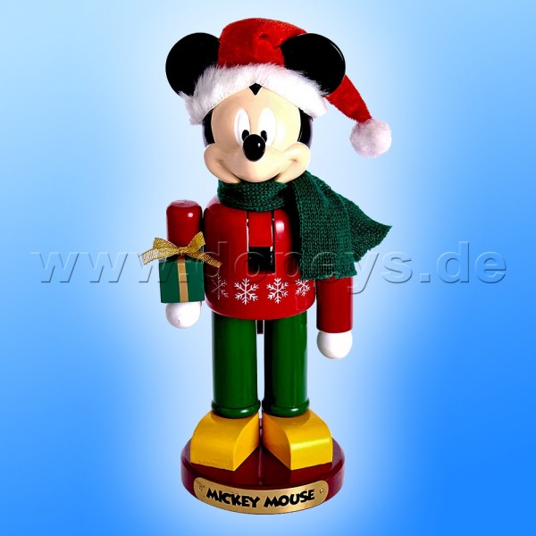 Kurt S. Adler - Disney Nussknacker "Mickey Maus" mit Weihnachtsgeschenk DN6171L