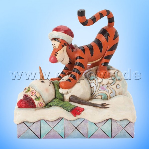 Disney Traditions / Jim Shore Figur von Enesco. "Pouncin' is what Tiggers Do Best (Tigger springt auf Schneemann)" 4039044.