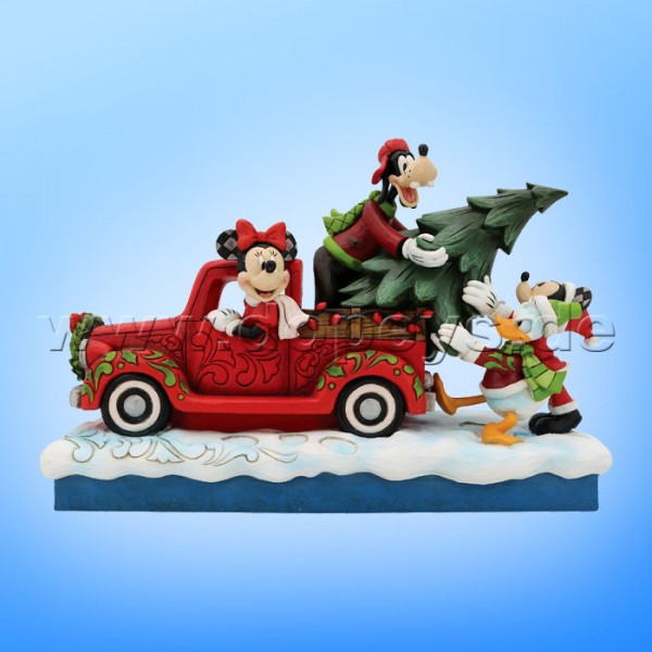 Disney Traditions - Loads Of Christmas Cheer (Mickey & Freunde mit rotem Auto und Weihnachtsbaum) von Jim Shore 6010868