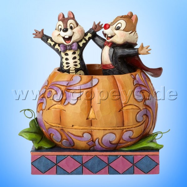 Disney Traditions / Jim Shore Figur von Enesco "Tiny Tricksters (Chip & Chap im Kürbis)" 4057947.