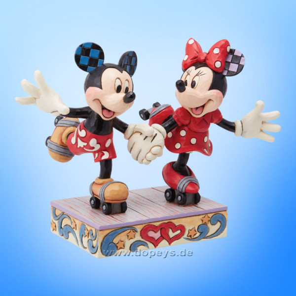 Disney Traditions Figur - Mickey & Minnie Maus fahren Rollschuh (A Sweet Skate) von Jim Shore 6014315