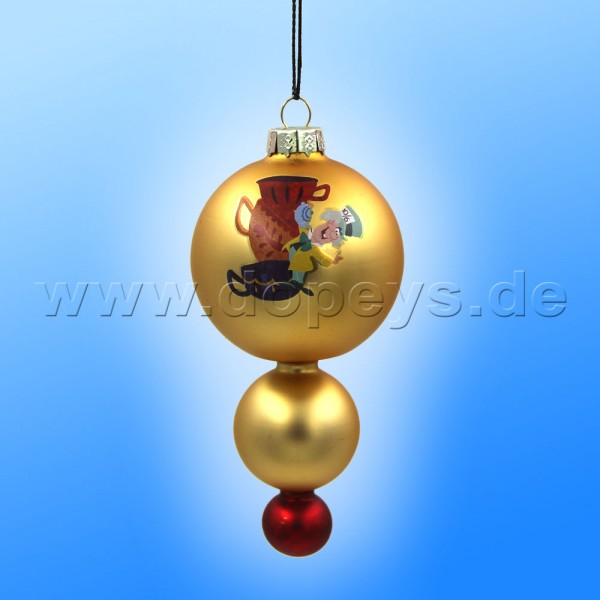 Kurt S. Adler - "Mad Hatter" Christmas Bauble Drop Shape gold DN34008