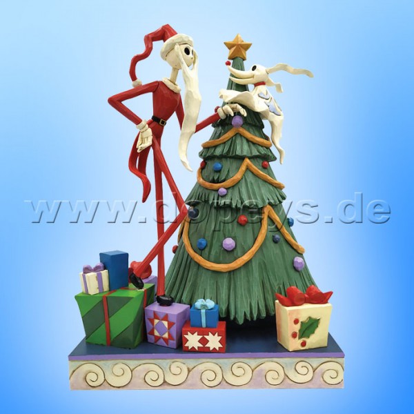 Disney Traditions - Decking the Halls (Weihnachtsmann Jack & Zero am Weihnachtsbaum) von Jim Shore 6008991