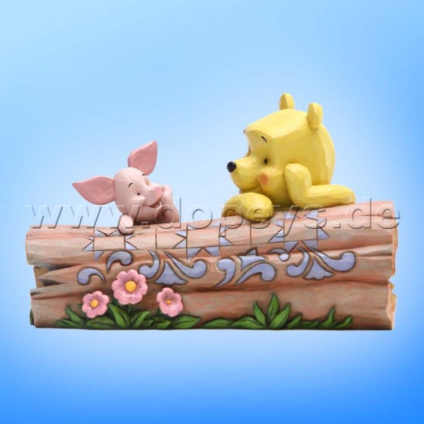 Truncated Conversation (Puuh und Ferkel an einem Holzstamm) Figur von Disney Traditions / Jim Shore - Enesco 6005964