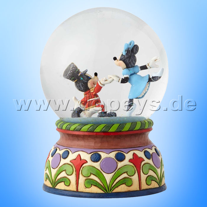 Disney Enesco Shore 6000944 Mickey & Minnie Spieluhr Schneekugel Nussknacker 